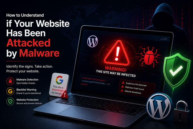 Website Malware Removal warning signs for a hacked website