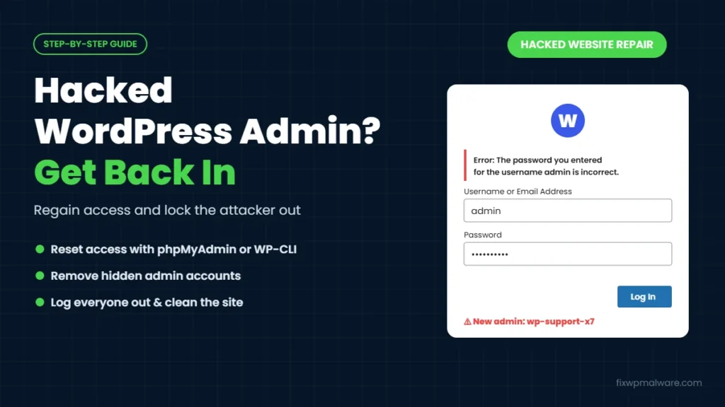 Hacked WordPress admin: how to regain access